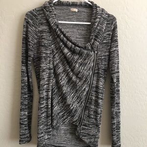 Hollister Moto zipped heather sweater XS